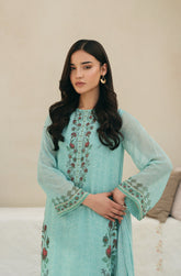 3 Piece Printed Chiffon Embroidered Suit (FS0004)